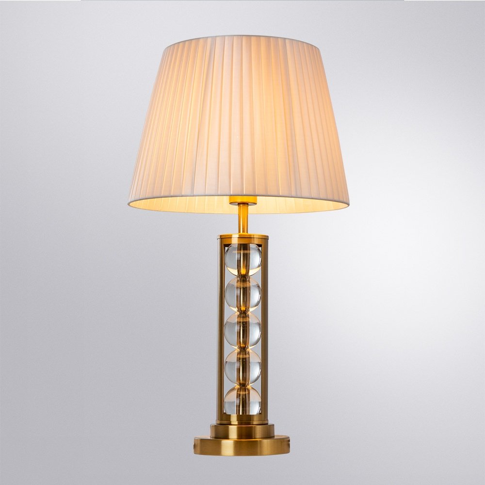 Настольная лампа Arte Lamp Jessica A4062LT-1PB E27, 60 Вт, металл, ткань, стекло купить,NaN