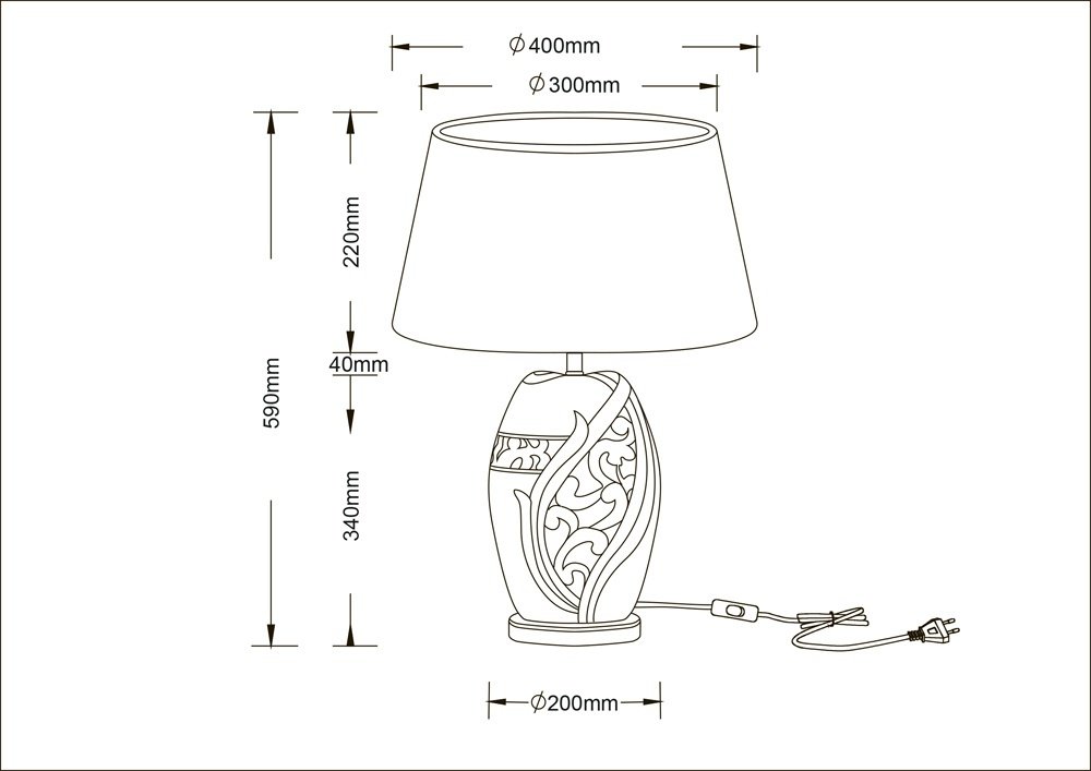 Настольная лампа Arte Lamp A4064LT-1BR E27, 40 Вт, ткань, керамика купить,NaN