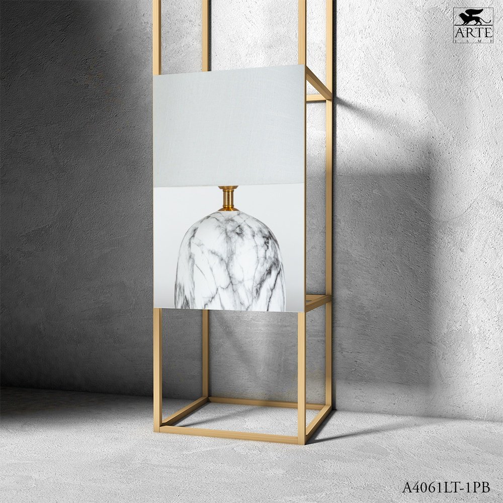 Настольная лампа Arte Lamp SARIN A4061LT-1PB E27, 40 Вт, металл, ткань, керамика купить,NaN