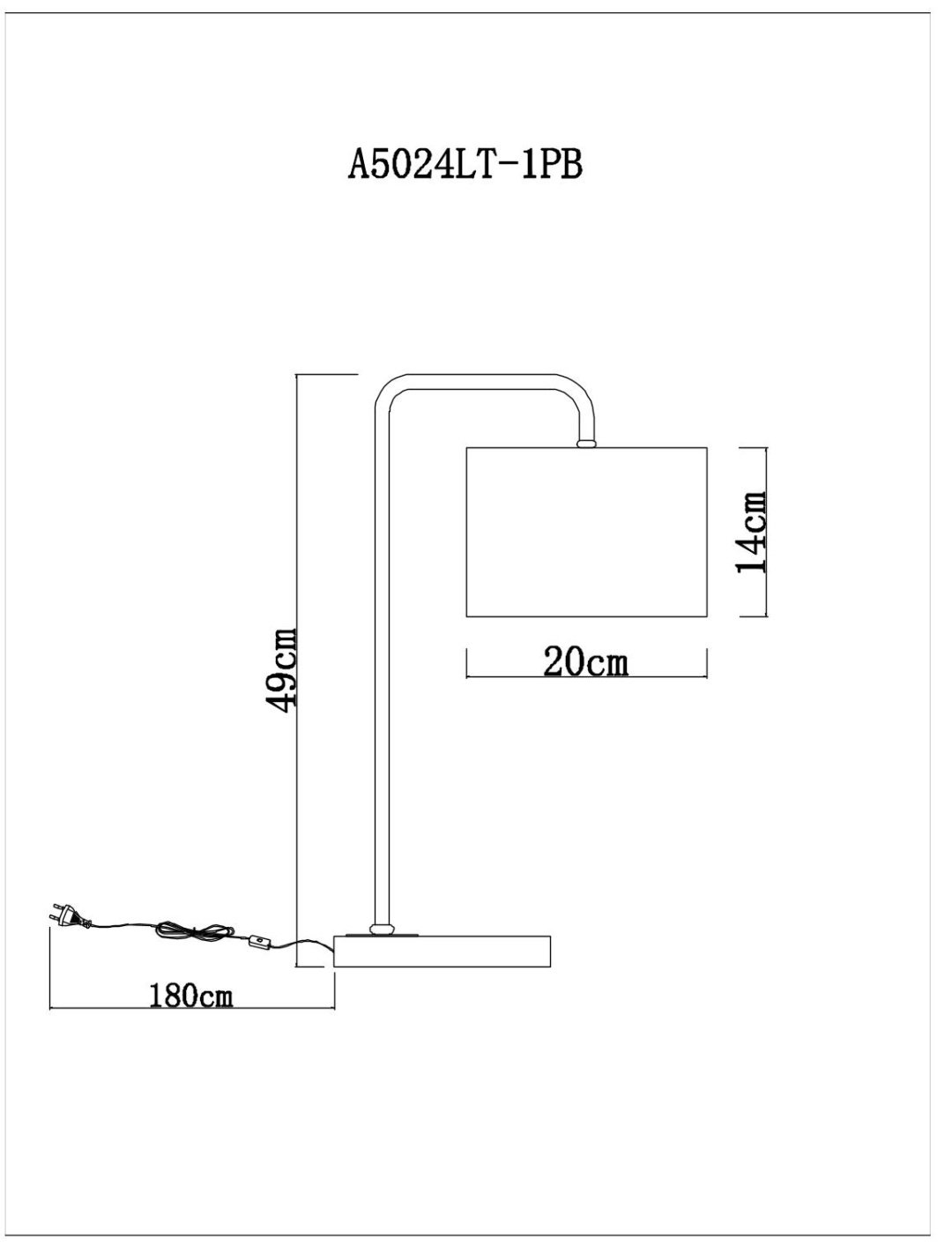 Настольная лампа Arte Lamp Rupert RUPERT A5024LT-1PB E27, 60 Вт, металл, ткань купить,NaN