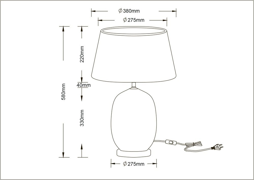 Настольная лампа Arte Lamp SARIN A4061LT-1PB E27, 40 Вт, металл, ткань, керамика купить,NaN