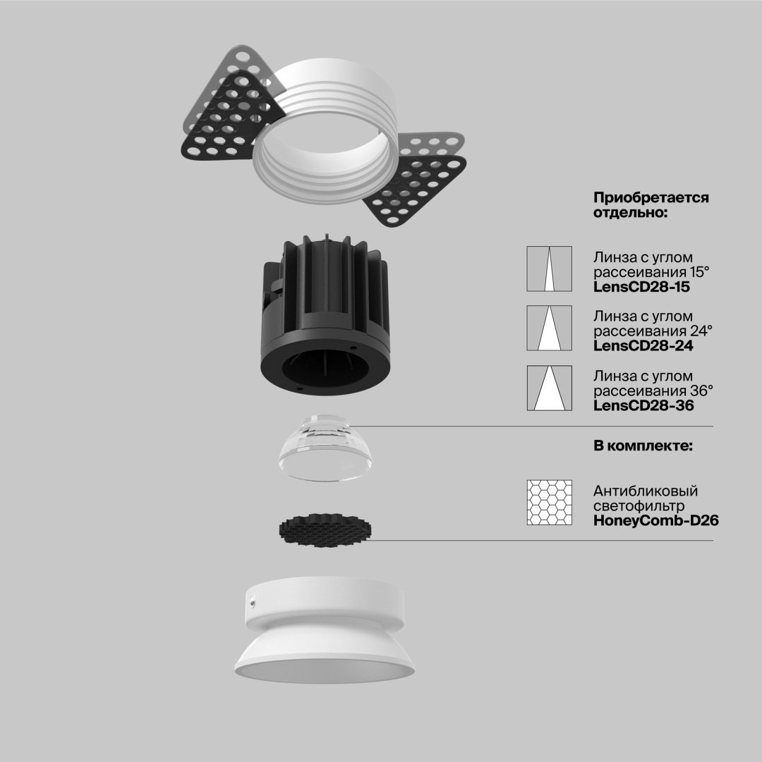 Встраиваемый светильник Technical LED 7 Вт 220 - 240 В DL058-7W2.7K-TRS-W купить,NaN