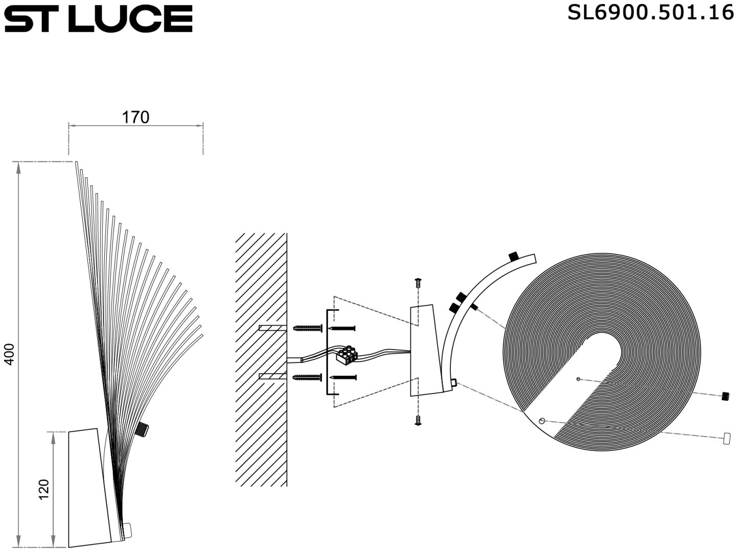 Светильник настенный ST Luce LED 16 Вт белый купить,NaN