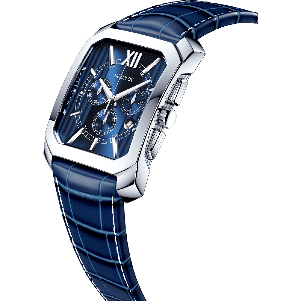 Часы Sokolov 144.30.00.000.03.03.3  54.92 гр Серебро 925 Silver Blue купить,323400