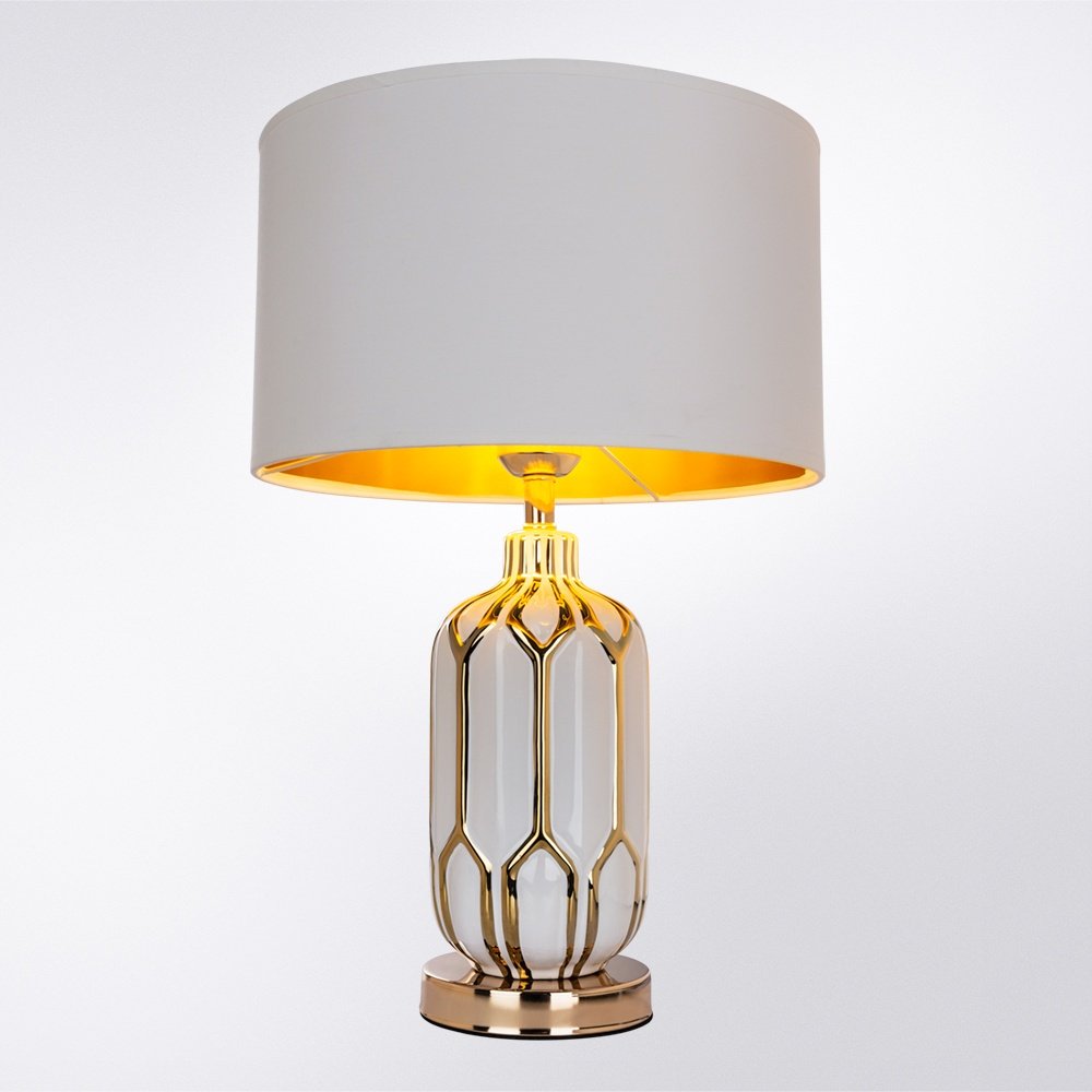 Настольная лампа Arte Lamp REVATI REVATI A4016LT-1WH E27, 40 Вт, металл, керамика, ткань купить,NaN