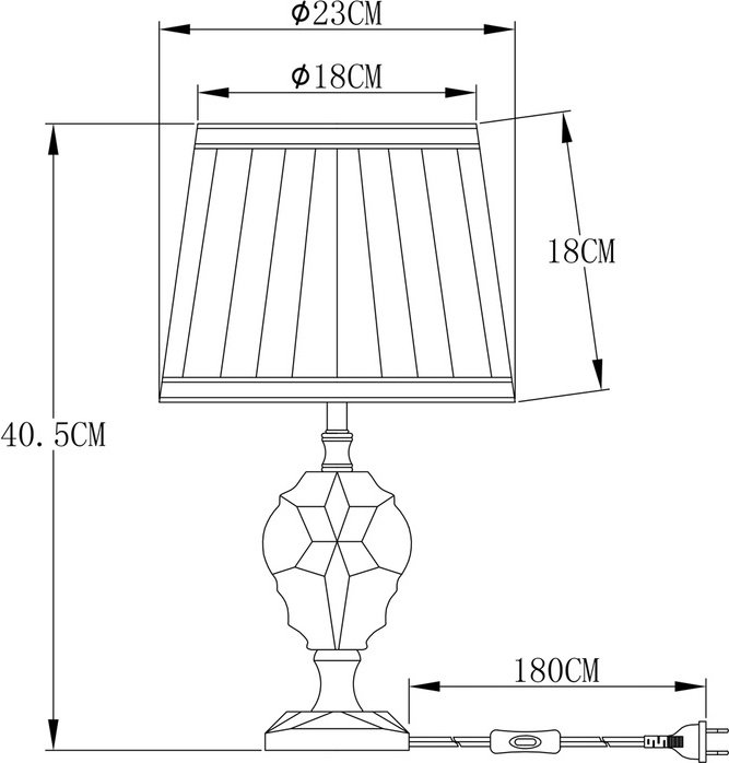 Настольная лампа Arte Lamp A4024LT-1CC E14, 40 Вт, металл, ткань купить,NaN