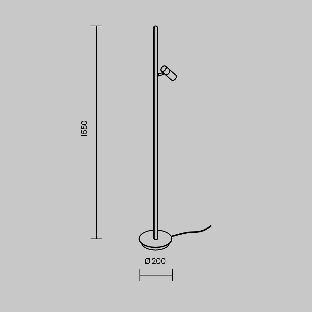 Напольная лампа Maytoni Modern LED, 14 Вт, алюминий купить,NaN