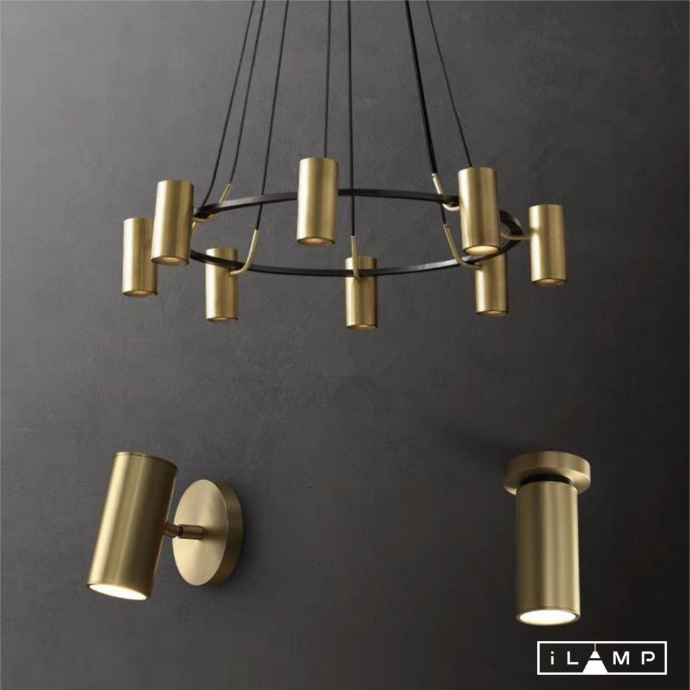 Светильник настенно-потолочный ILAMP GU10 20 Вт золотистый купить,NaN