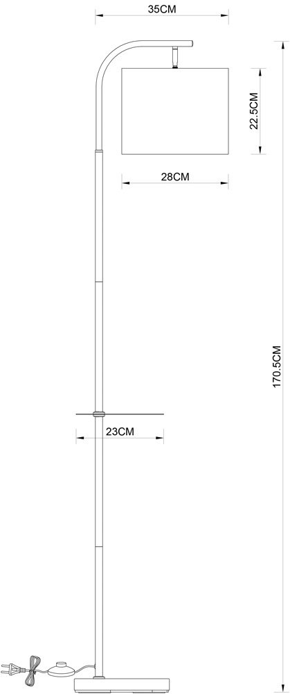 Напольная лампа Arte Lamp CONNOR A4053PN-1BK E27, 60 Вт, металл, ткань купить,NaN
