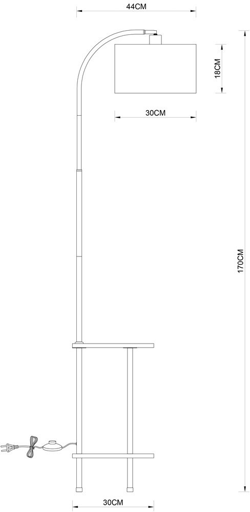 Напольная лампа Arte Lamp COMBO A4055PN-1BK E27, 60 Вт, дерево, металл, ткань купить,NaN