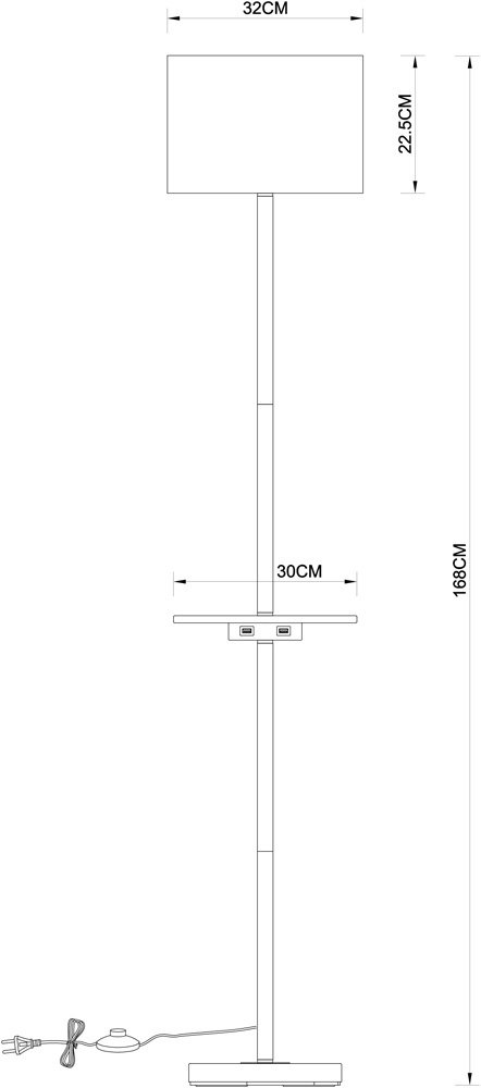Напольная лампа Arte Lamp COMBO A4056PN-1WH E27, 60 Вт, дерево, металл, ткань купить,NaN