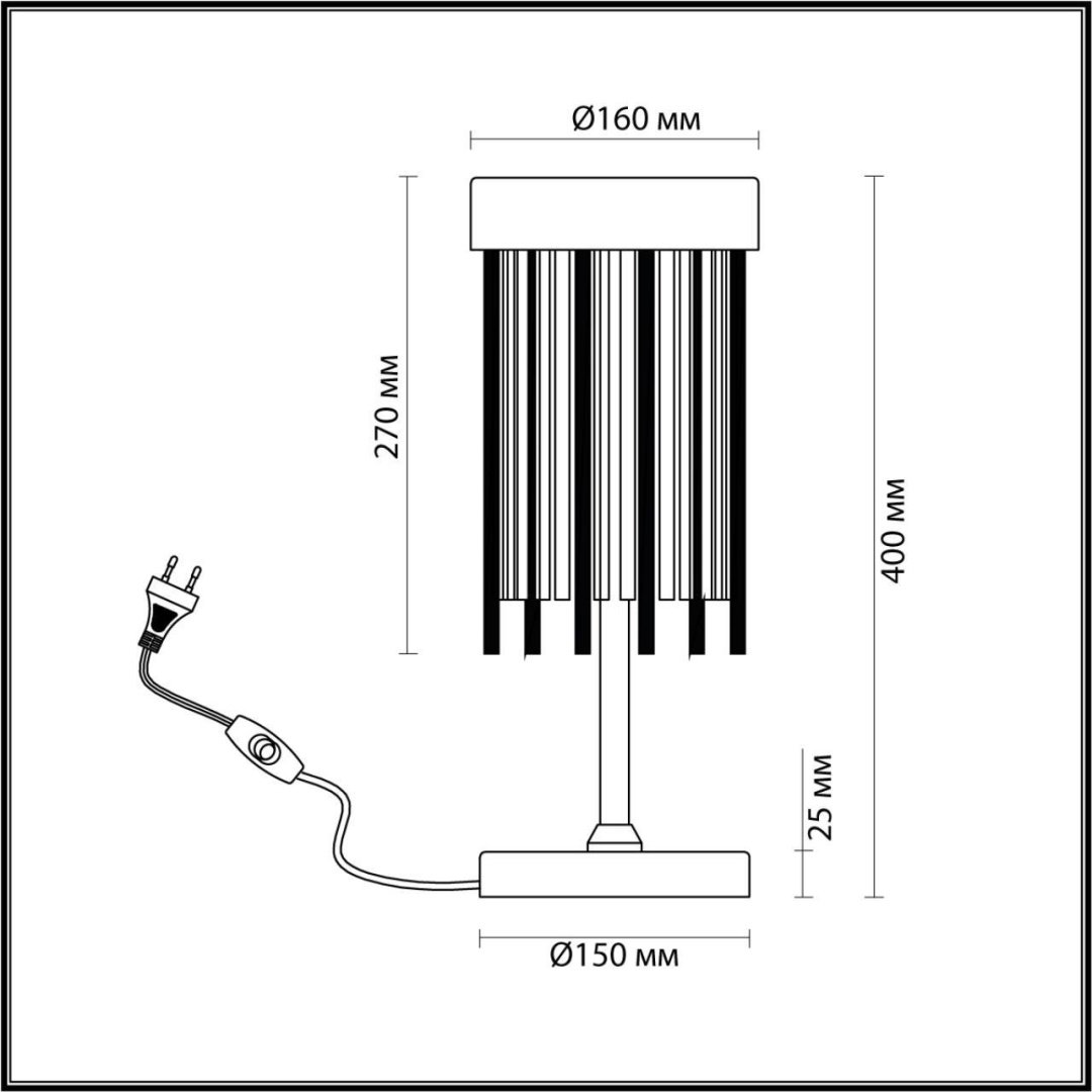 Настольная лампа Odeon Light York 4788/2T E14, 80 Вт, стекло купить,NaN
