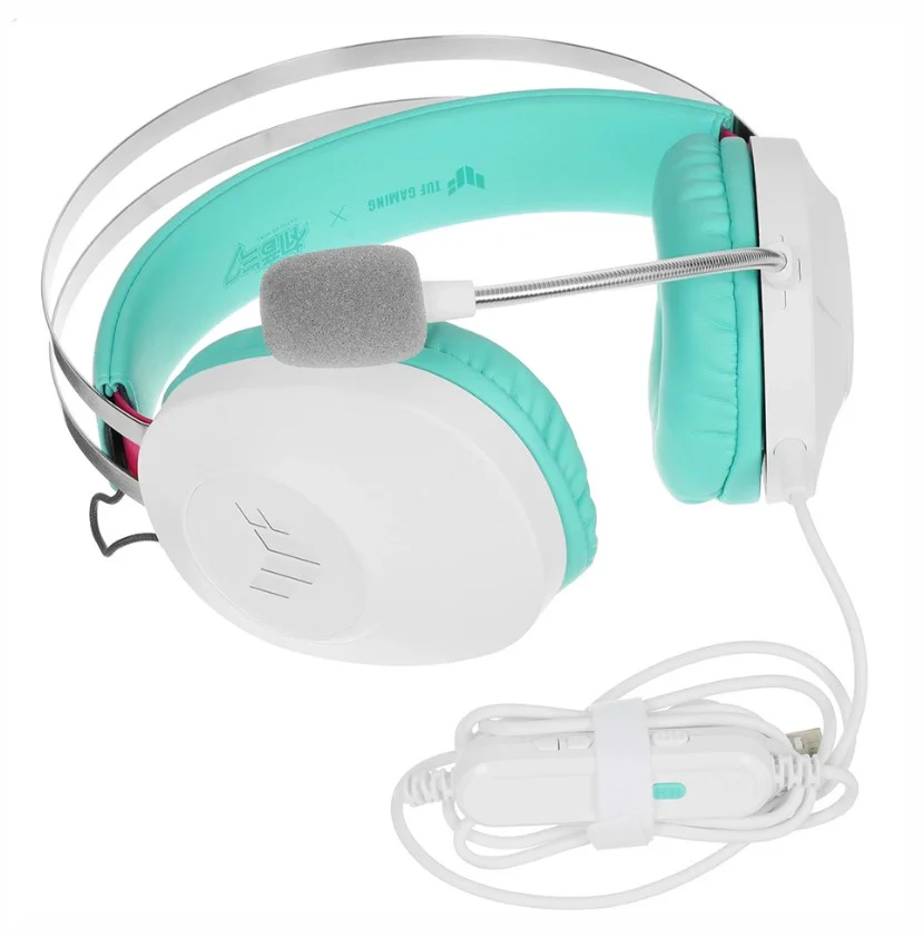 Наушники Asus TUF Gaming H1 Gen II Hatsune Miku Edition 90YH048B-BHUA00 Green-White
