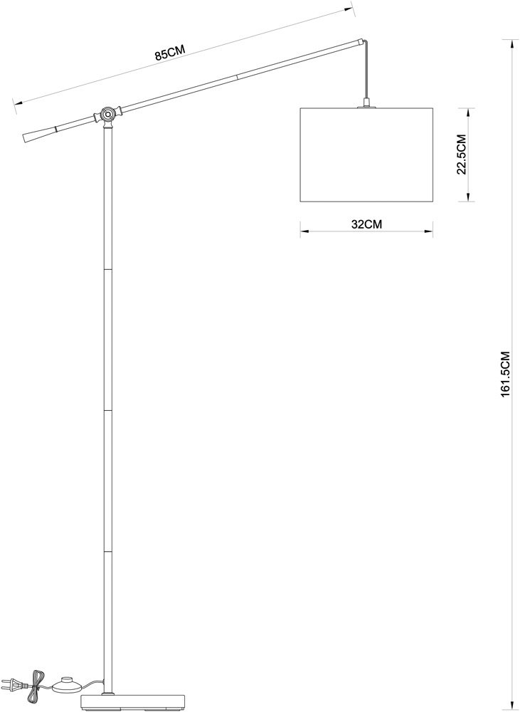 Напольная лампа Arte Lamp DYLAN A4054PN-1PB E27, 60 Вт, металл, ткань купить,NaN