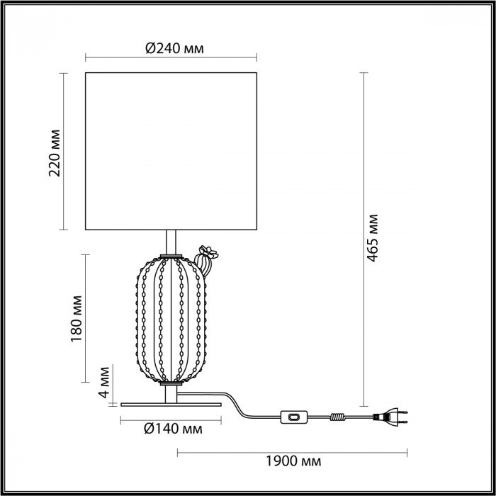 Настольная лампа Odeon Light 5425/1T E27, 60 Вт, металл, ткань, керамика купить,NaN