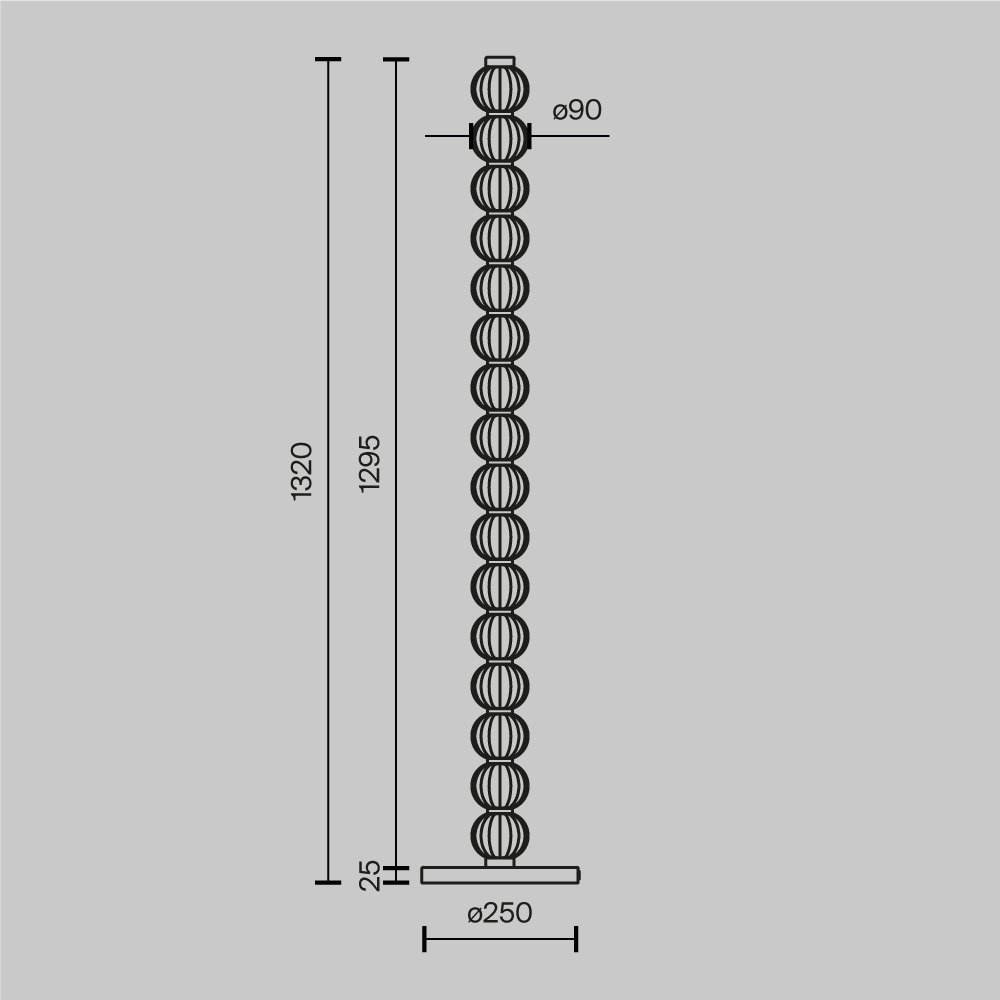 Напольная лампа Maytoni Amulet MOD555FL-L23G3K LED, 33 Вт, металл, стекло купить,NaN