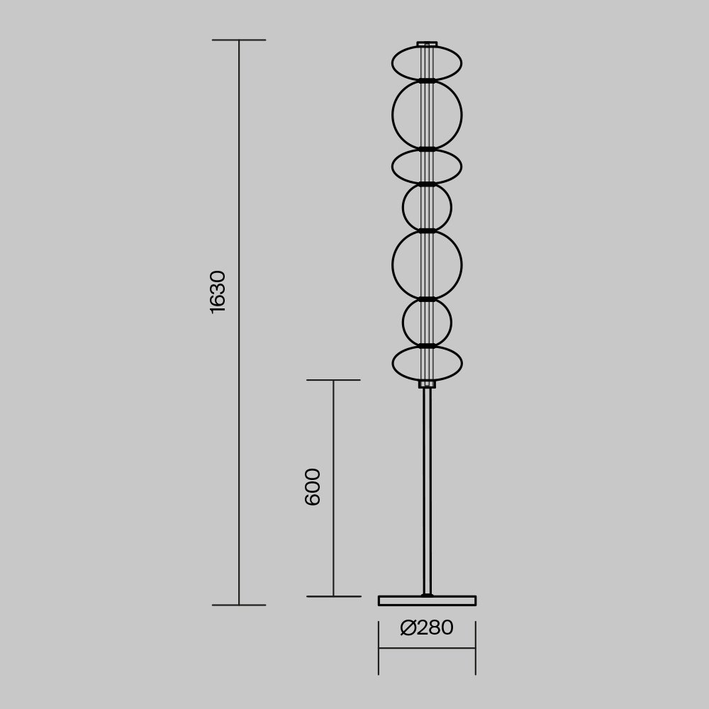 Напольная лампа Maytoni Modern MOD307FL-L40BS3K LED, 40 Вт, металл, стекло купить,NaN