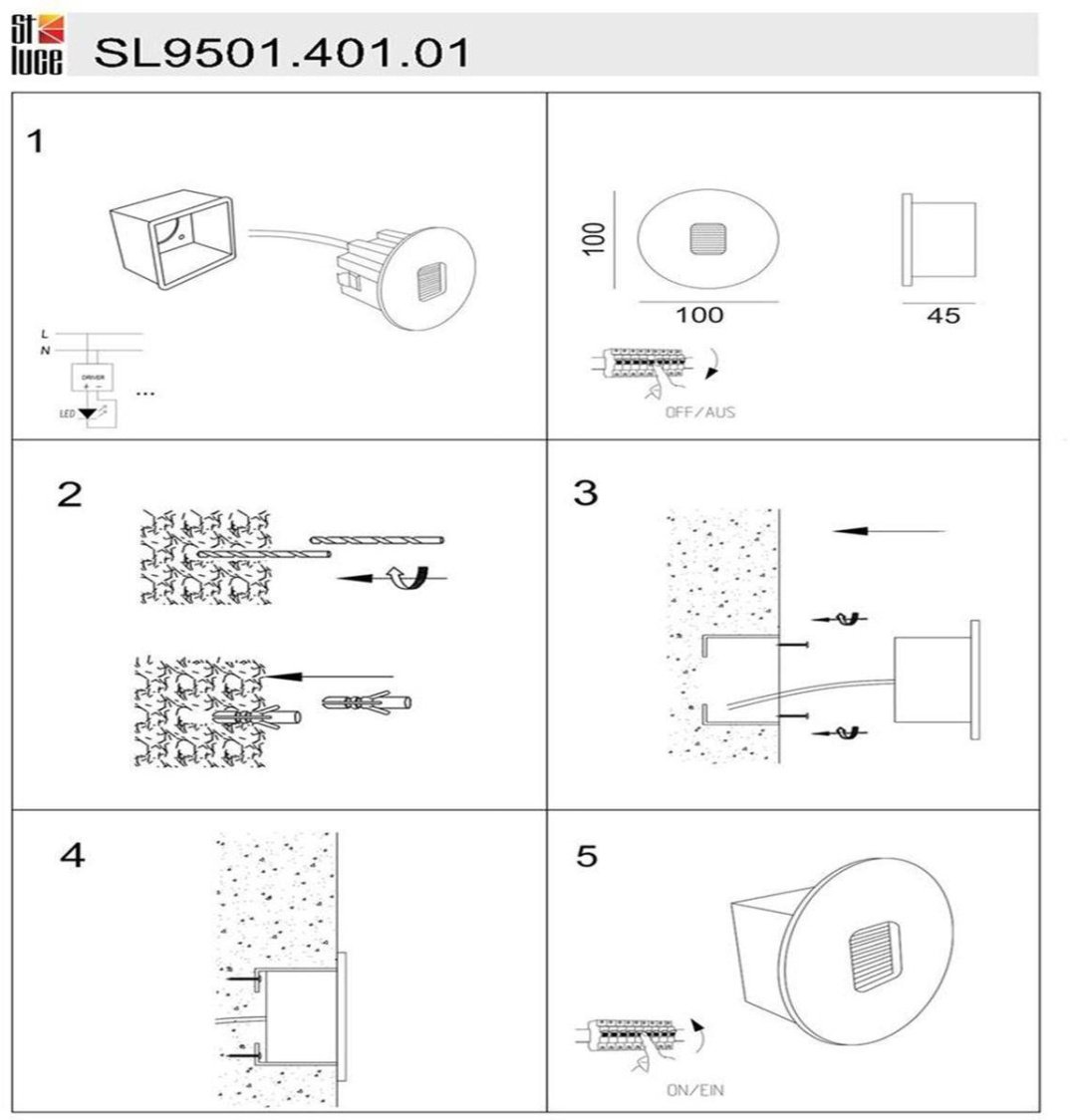 Уличный светильник настенный ST Luce LED 1 Вт 10 см