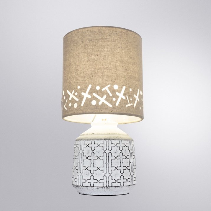 Настольная лампа Arte Lamp A4007LT-1WH E14, 40 Вт, ткань, керамика купить,NaN