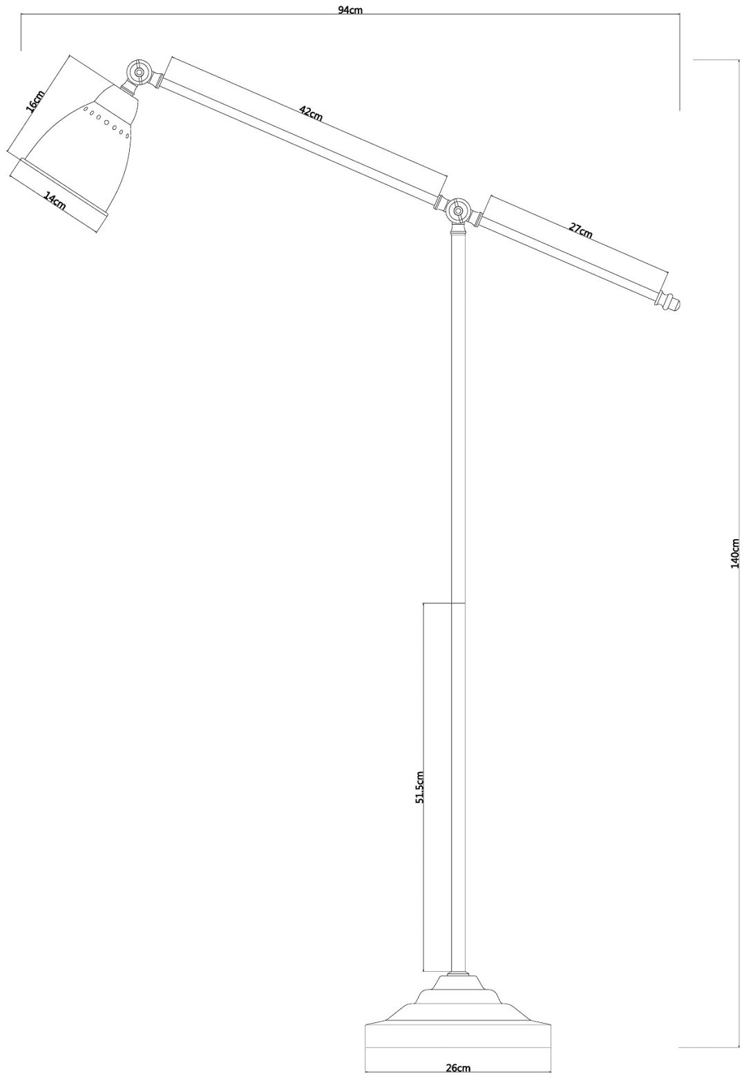 Напольная лампа Arte Lamp BRACCIO A2054PN-1BK E27, 60 Вт, металл купить,NaN