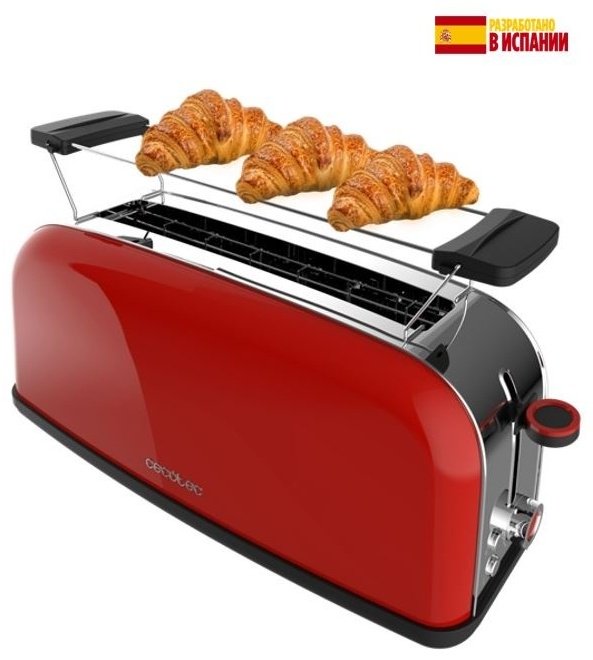 Тостер Cecotec Toastin' Time 850 красный - ForteMarket Тостер Cecotec Toastin' Time 850 красный купить,21990