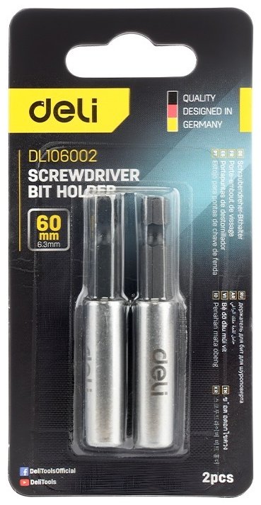 Удлинитель прямой 1/4 DELI EDL106002, 2 шт купить,720