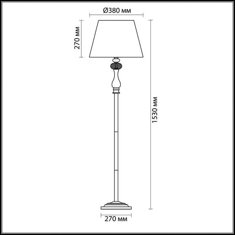Напольная лампа Odeon Light Gaellori 3393/1F E14, 40 Вт, металл, ткань, стекло купить,NaN