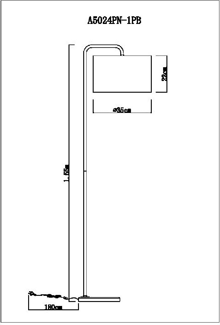 Напольная лампа Arte Lamp RUPERT A5024PN-1PB E27, 60 Вт, металл, ткань купить,NaN