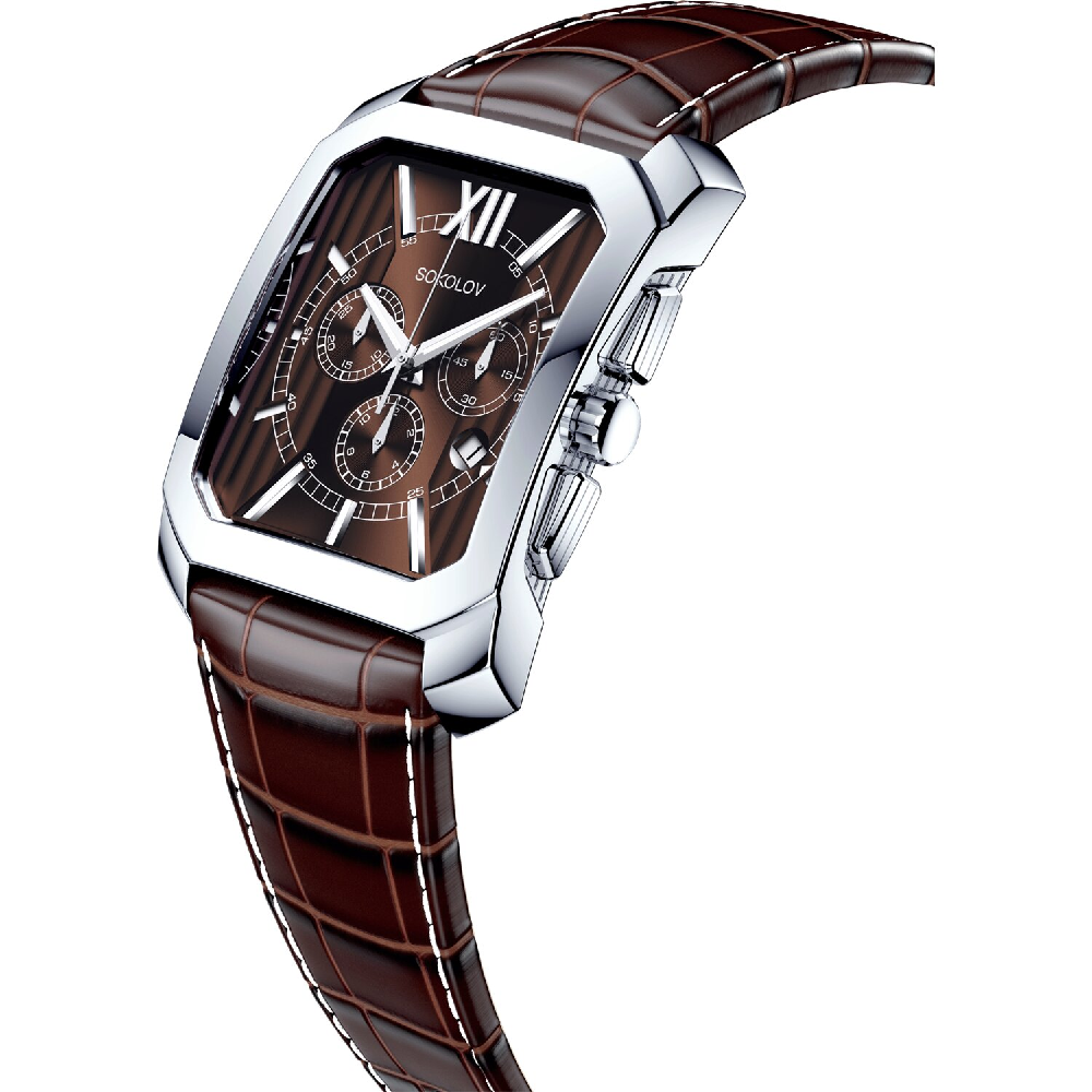  Часы Кварцевые Sokolov 144.30.00.000.04.02.3 55.19гр Серебро 925 Silver Black купить,329000