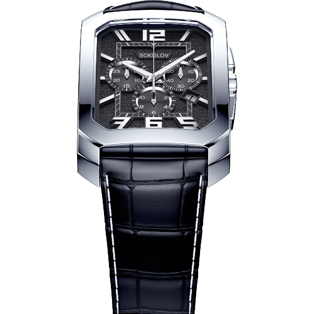 Часы Кварцевые Sokolov 144.30.00.000.07.01.3 54.31 гр Серебро 925 Silver Black купить,335000