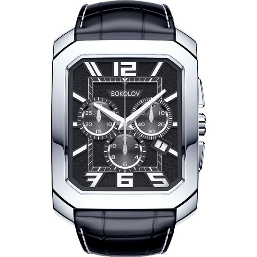 Часы Кварцевые Sokolov 144.30.00.000.07.01.3 54.31 гр Серебро 925 Silver Black