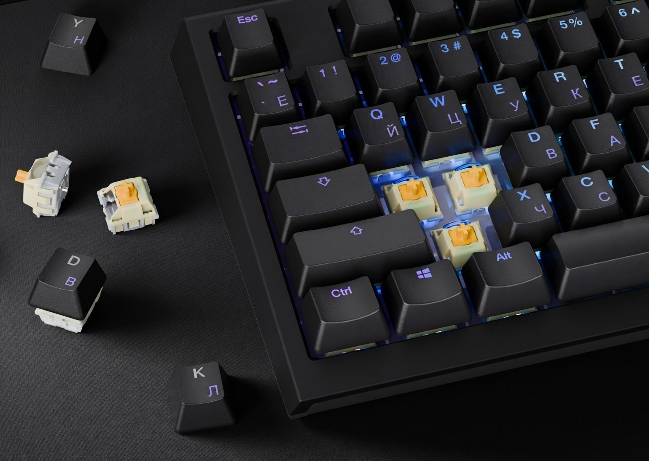 Клавиатура Ducky Ducky One X Mini Wireless + Набор сменных клавиш на русском языке черный купить,NaN
