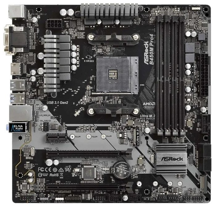 Материнская плата ASRock B450M Pro4 купить,NaN