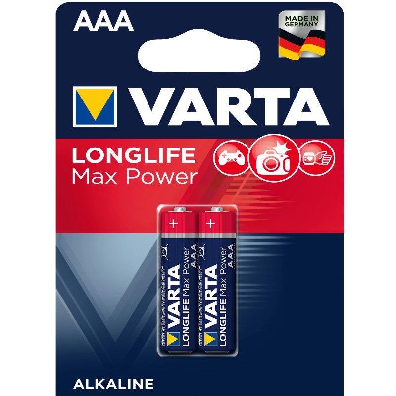 Батарейка Varta AAA Longlife Max Power 1.5V 2шт купить,NaN