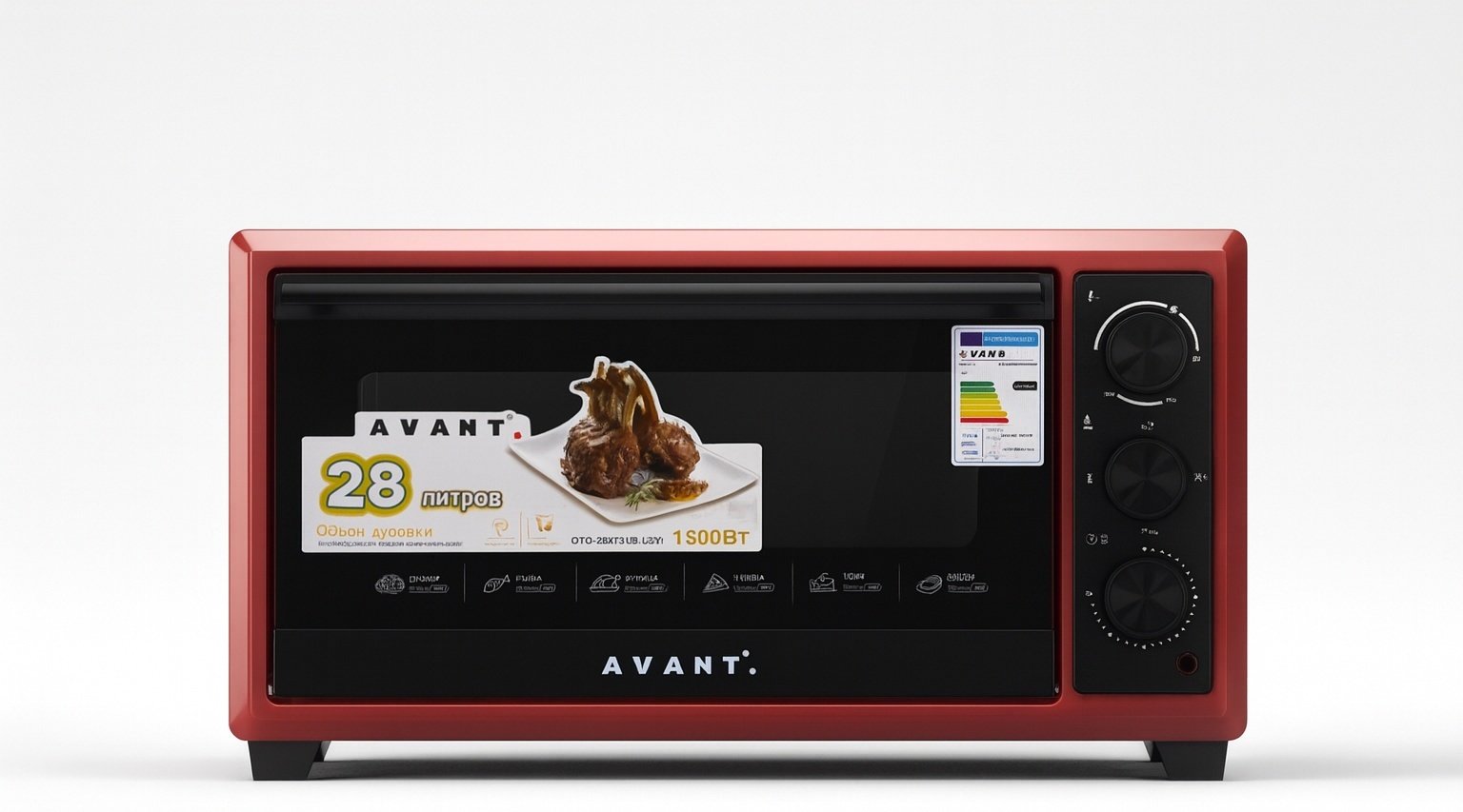 Настольная электропечь AVANT OTG-28P240M-J02R красный купить,NaN