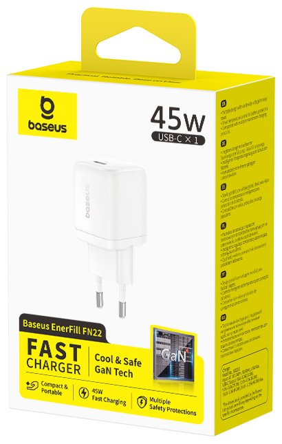 Зарядное устройство Baseus FN22 1C 45W EU USB Type-C 45 Вт белый купить,NaN