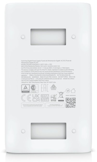Ubiquiti PoE инжектор 10G PoE++ Adapter (60W) UACC-PoE++-10G 1 шт, пластик