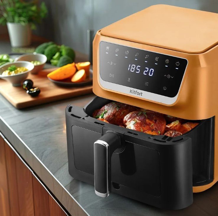 Аэрогриль Kitfort КТ-8105 7.7 л черный, бронзовый - ForteMarket Аэрогриль Kitfort КТ-8105 7.7 л черный, бронзовый купить,56693