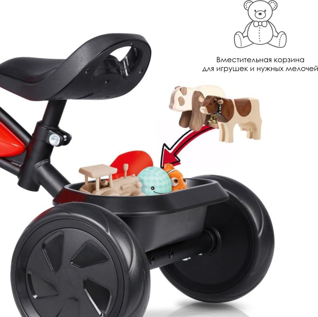 Трёхколёсный велосипед QPLAY Triduro красный