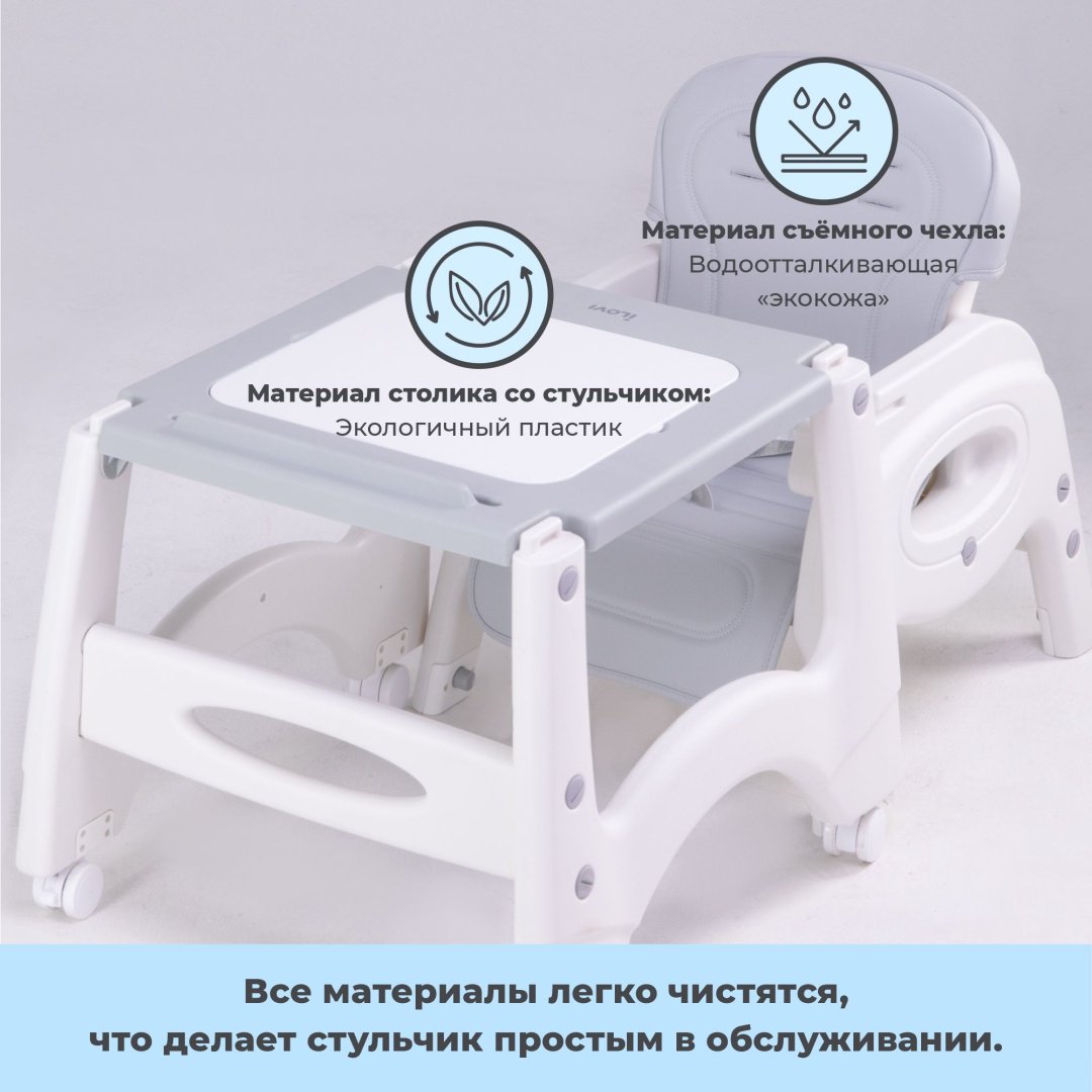 Стульчик трансформер iLovi Peek серый купить,34990