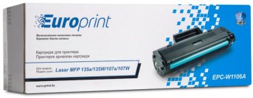 Картриджи Europrint W1106A (С ЧИПОМ) черный