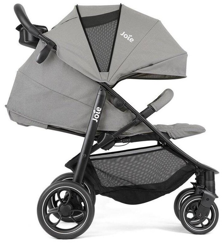 Коляска универсальная 2 в 1 Joie Litetrax Pebble/Soft Carry Cot Shale, черный, серый