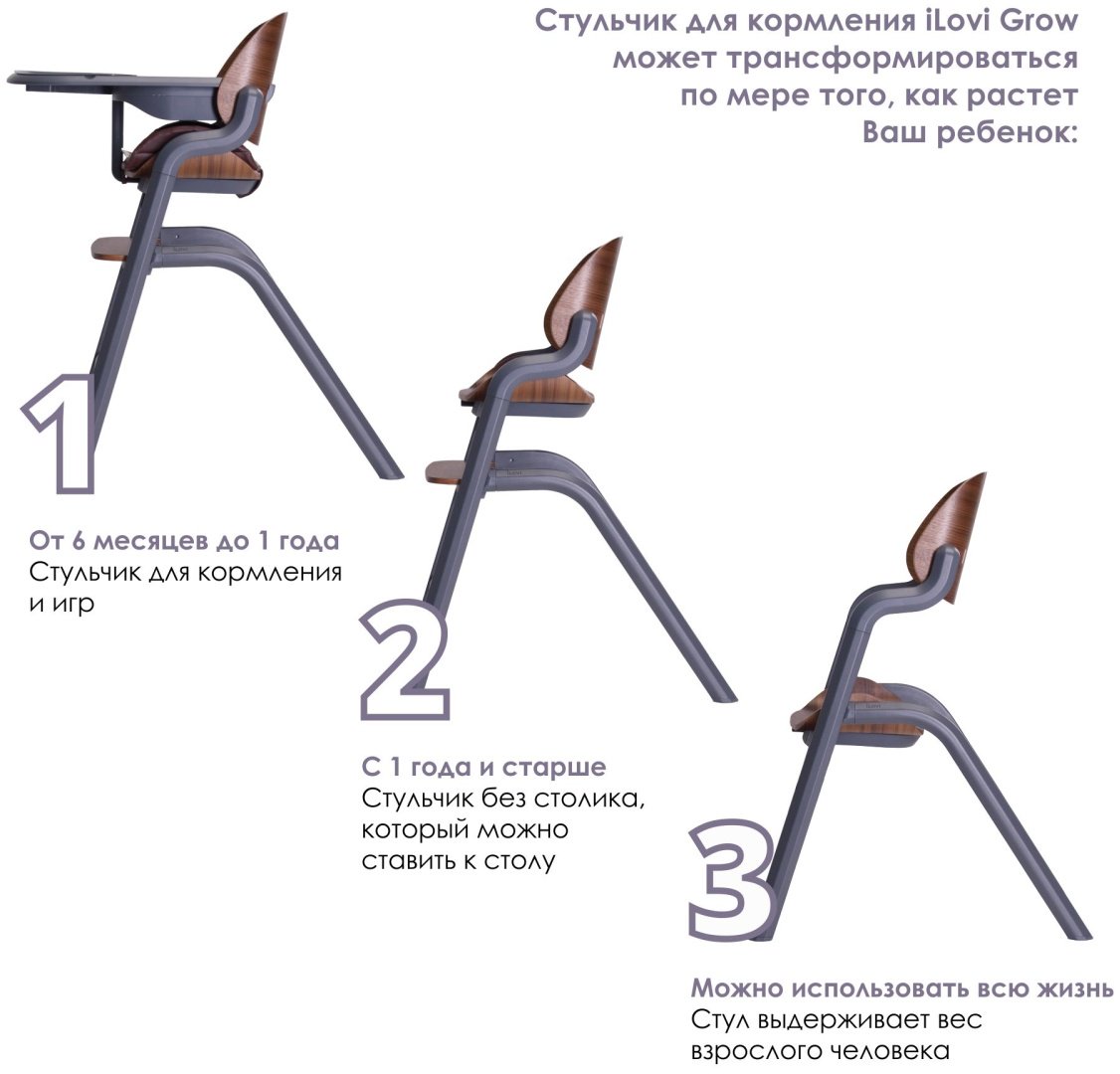 Стульчик классический iLovi Grow бежевый