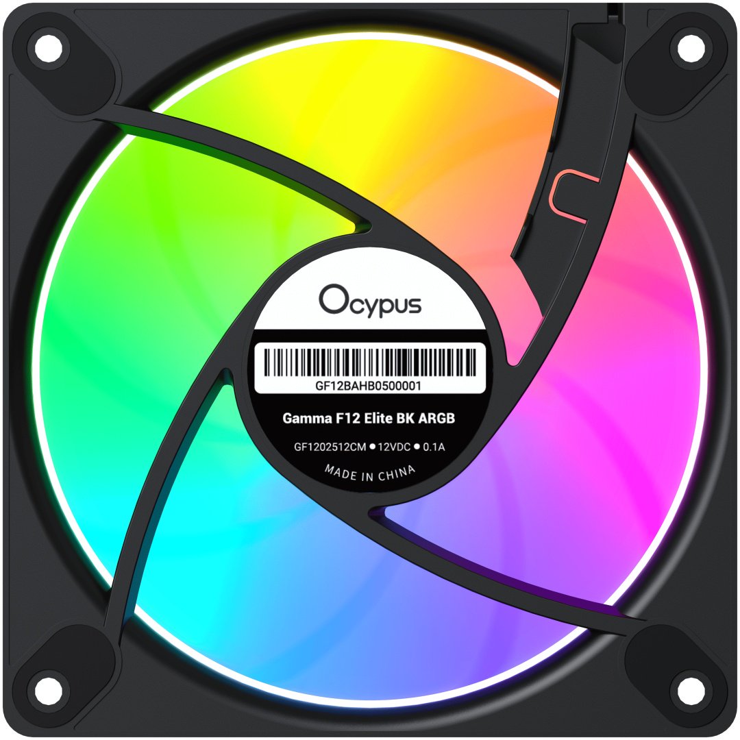 Кулер для корпуса Ocypus Gamma F12 Elite ARGB REVERSE BLADE Gamma-F12-BK1AM01E-GL черный купить,2339