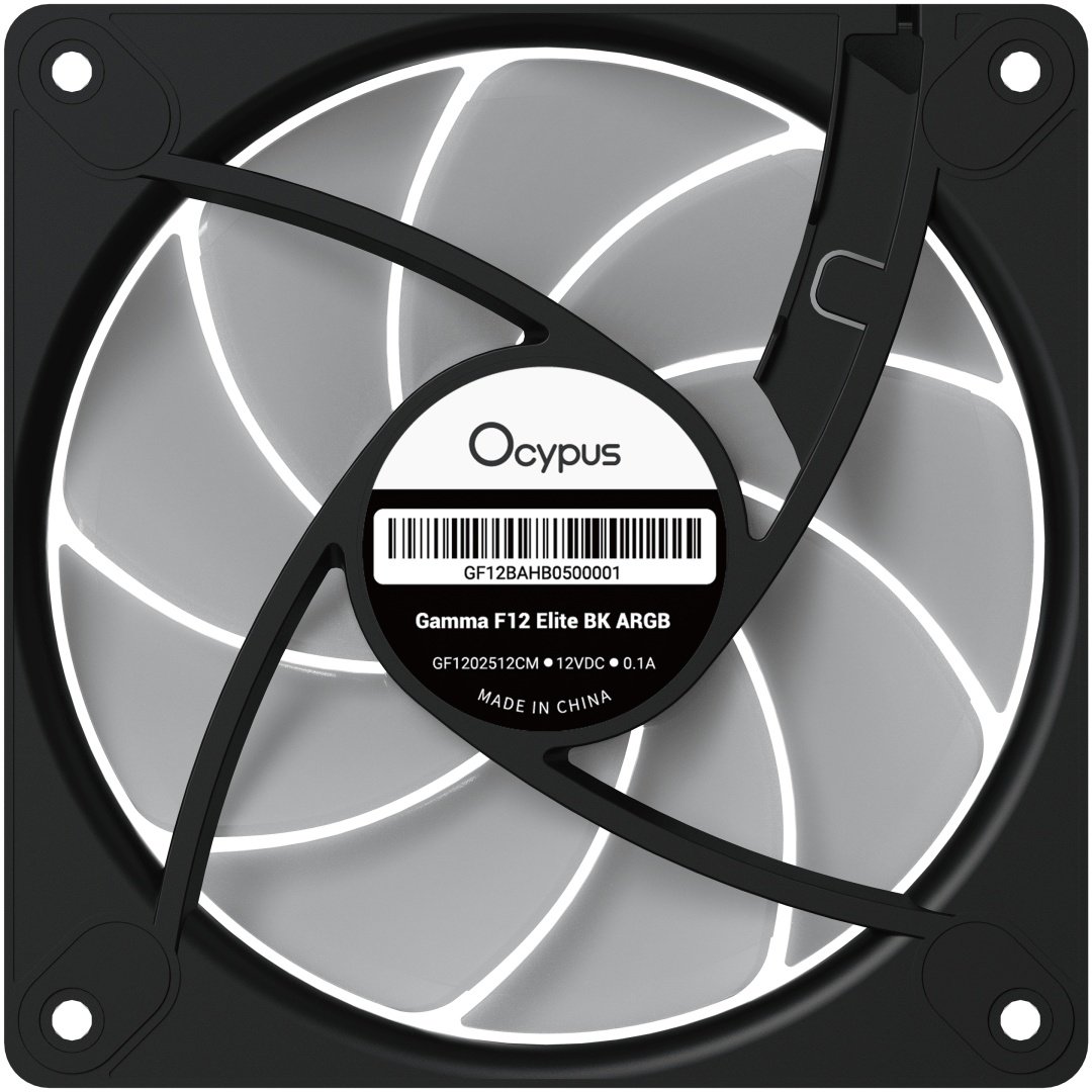 Кулер для корпуса Ocypus Gamma F12 Elite BK ARGB, Gamma-F12-BK1AM00E-GL черный купить,NaN