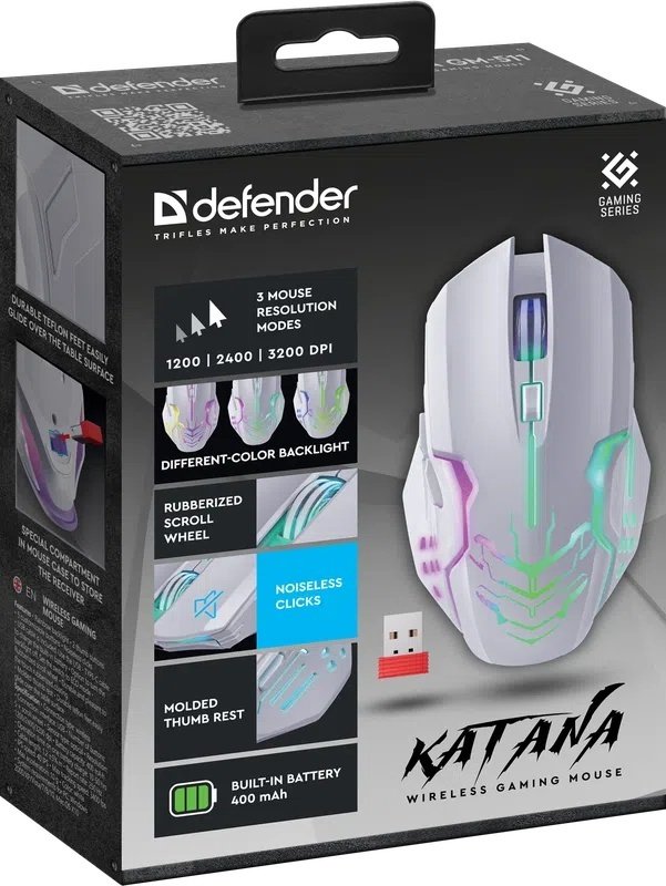 Мышь Defender Katana GM-511 белый купить,NaN