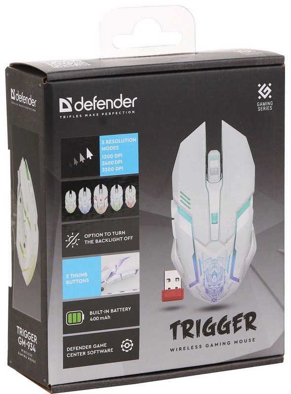 Мышь Defender Trigger GM-934 белый купить,NaN