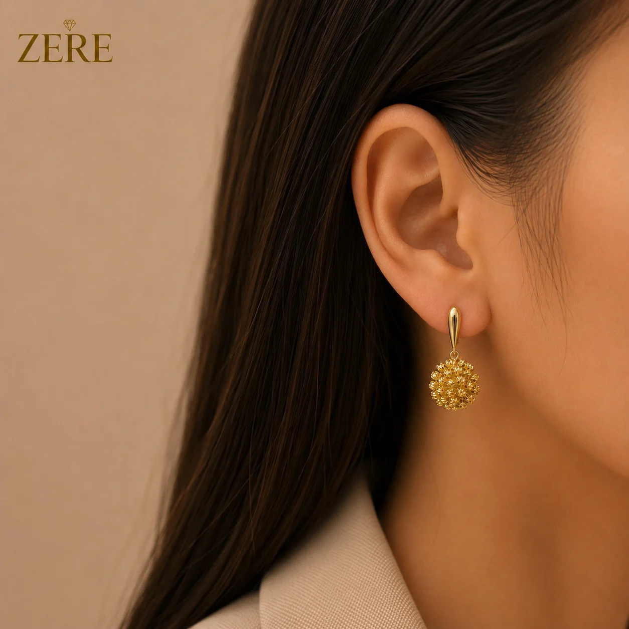 Серьги Zere ZR240716 жёлтое золото 6.29гр - ForteMarket Серьги Zere ZR240716 жёлтое золото 6.29гр купить,527650