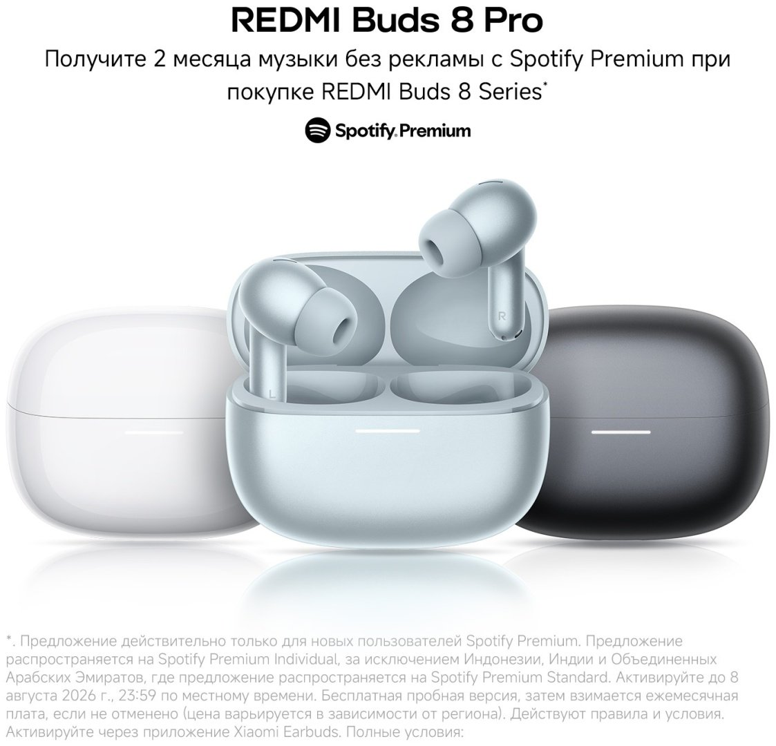 Наушники REDMI Buds 8 Pro черный купить,NaN