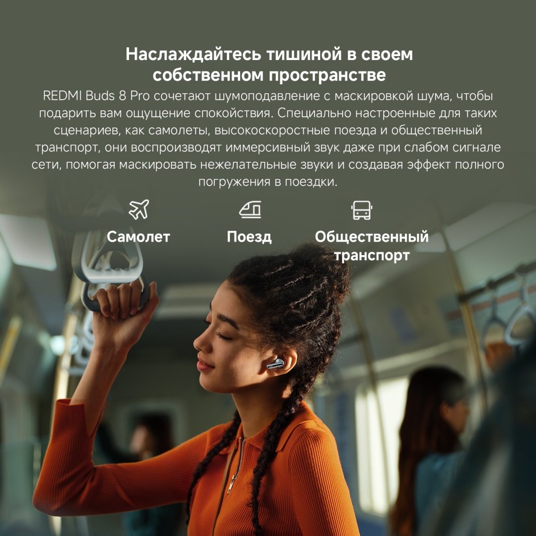Наушники REDMI Buds 8 Pro черный купить,NaN